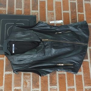 Nygard Faux Leather Vest Size S